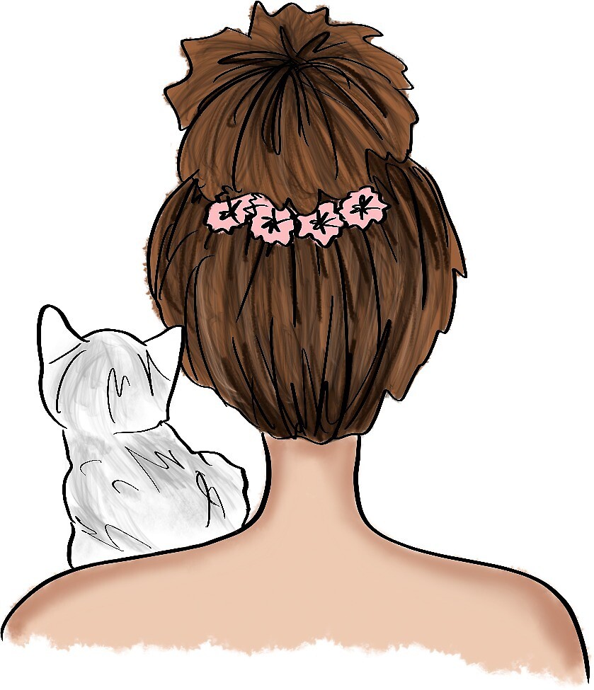 Lazy Sunday Messy Bun Brunette Cat By Lovelindsay Redbubble