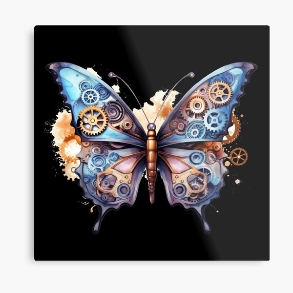 Aperçu de l'œuvre Papillon Steampunk coloré - Art Steampunk créée et vendue par Chaotic Joy.