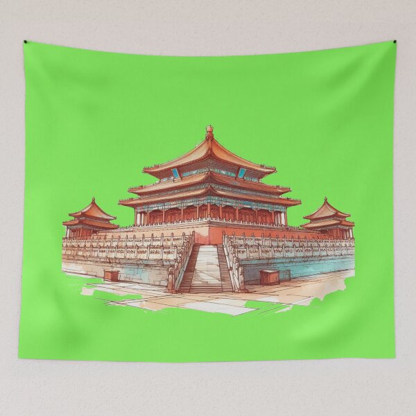 Item preview, Boceto 3D de la Ciudad Prohibida - Arte del Palacio Imperial Chino,    designed and sold by PaintMeWorld.