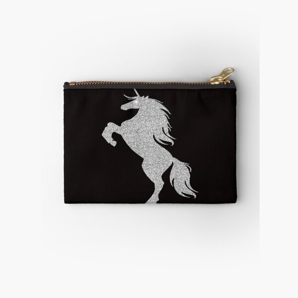 Item preview, Silver Faux Glitter Magical Rearing Unicorn designed and sold by Atteestude.