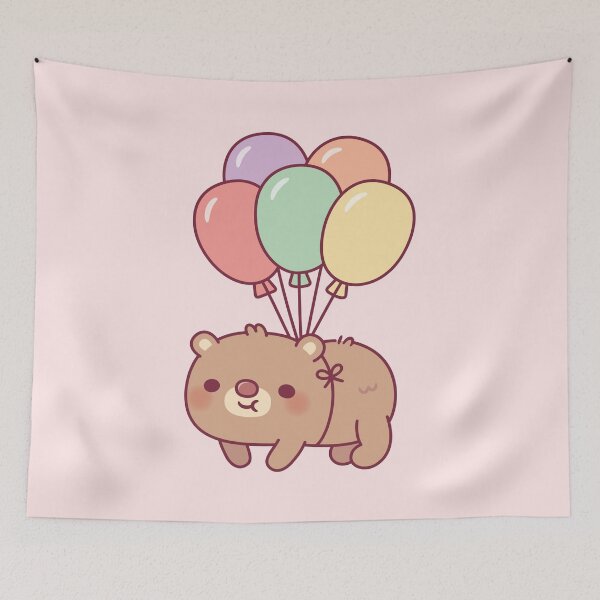 Item preview, Cute Brown Bear and Balloons designed and sold by rustydoodle.