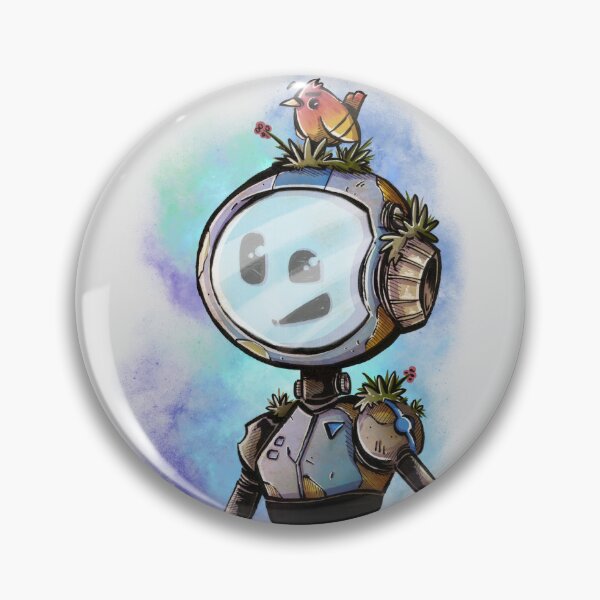 Item preview, Space Robot and Bird Friend - Cute Sci-Fi Cartoon Illustration designed and sold by SrGeeOh.
