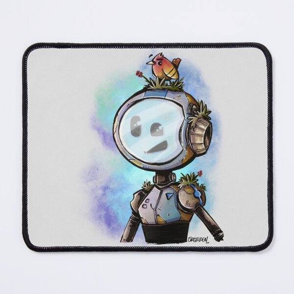 Item preview, Space Robot and Bird Friend - Cute Sci-Fi Cartoon Illustration designed and sold by SrGeeOh.