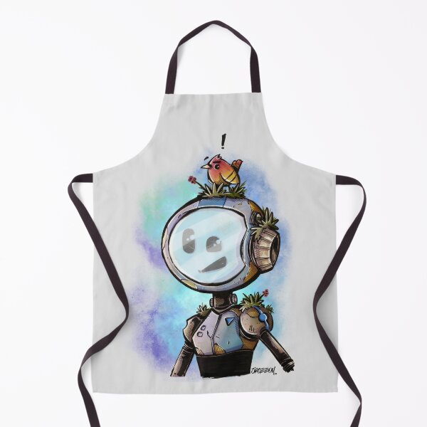 Item preview, Space Robot and Bird Friend - Cute Sci-Fi Cartoon Illustration designed and sold by SrGeeOh.