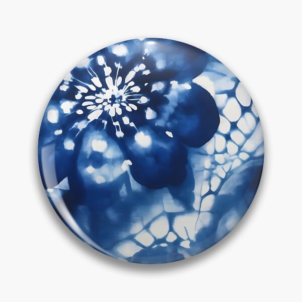 Item preview, Shibori Tye Dye Blue Floral  designed and sold by Tamas Das.