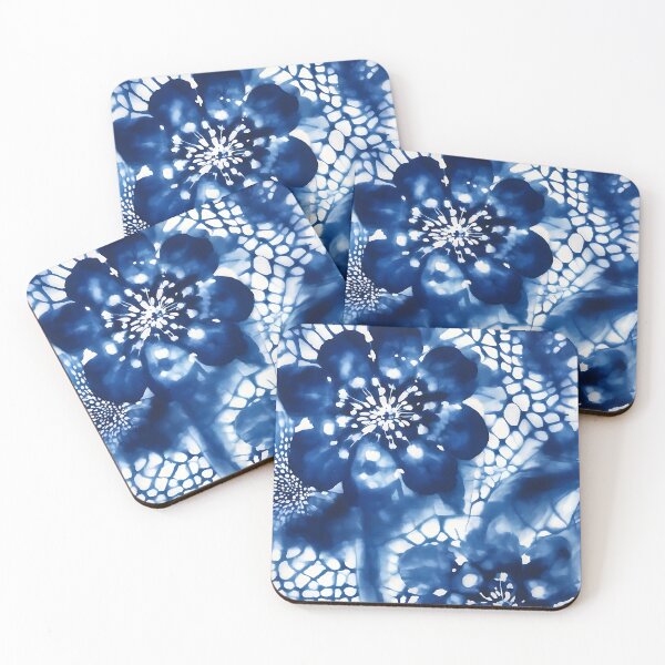 Item preview, Shibori Tye Dye Blue Floral  designed and sold by Tamas Das.