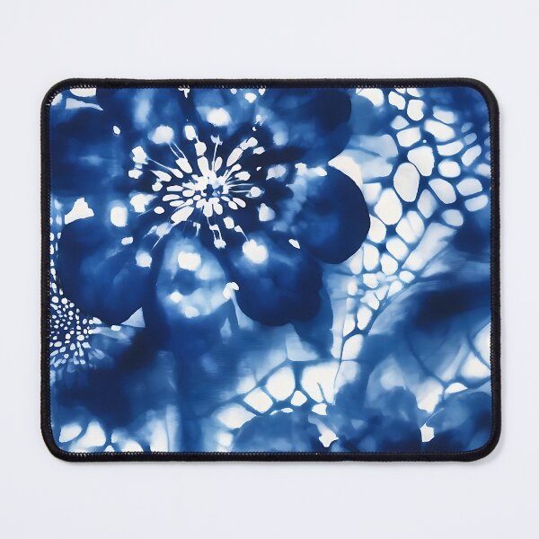 Item preview, Shibori Tye Dye Blue Floral  designed and sold by Tamas Das.