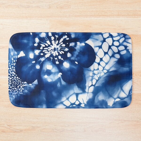 Item preview, Shibori Tye Dye Blue Floral  designed and sold by Tamas Das.