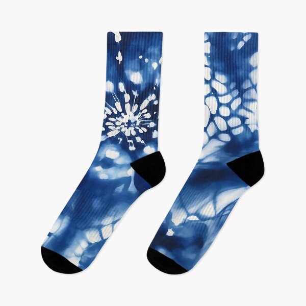 Item preview, Shibori Tye Dye Blue Floral  designed and sold by Tamas Das.