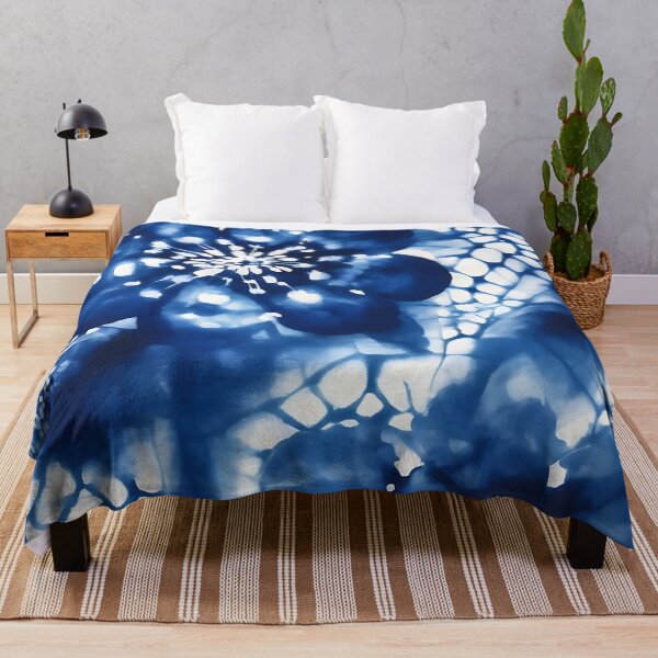 Item preview, Shibori Tye Dye Blue Floral  designed and sold by Tamas Das.