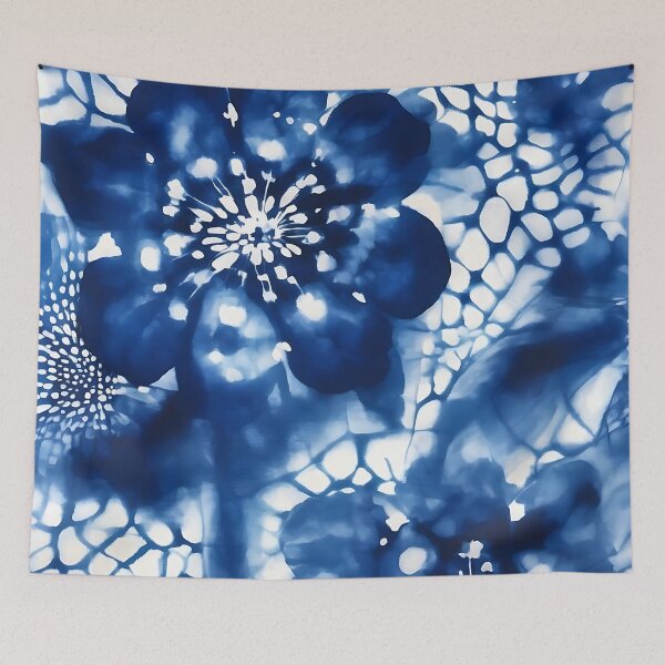 Item preview, Shibori Tye Dye Blue Floral  designed and sold by Tamas Das.