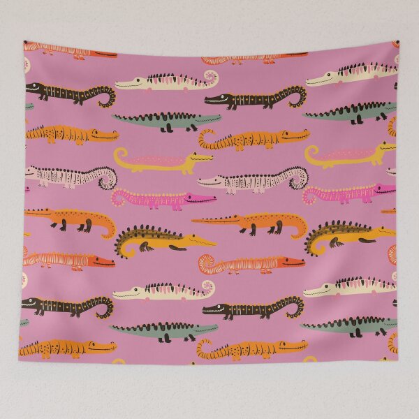 Item preview, Alligator Crocodile on pink designed and sold by Artlizzard.