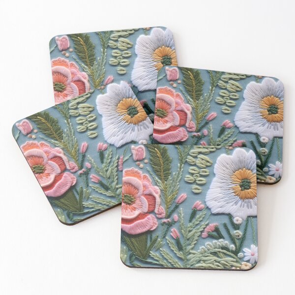 Item preview, Intricate Floral Embroidery on Light Fabric designed and sold by garden-secret.