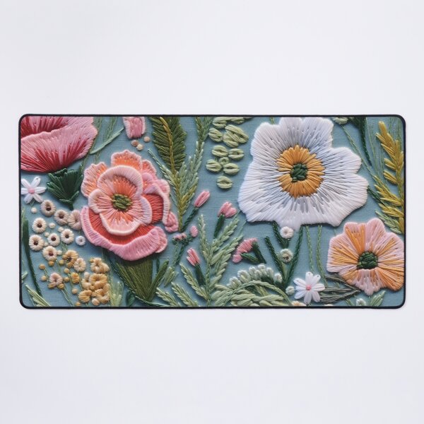 Item preview, Intricate Floral Embroidery on Light Fabric designed and sold by garden-secret.