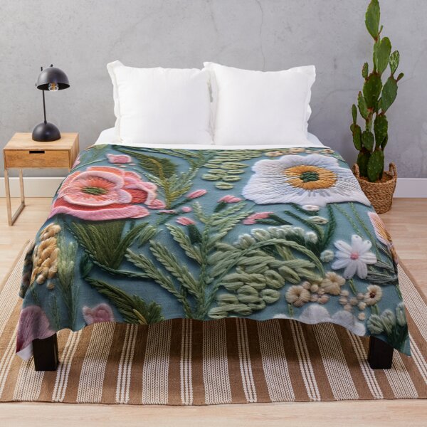 Item preview, Intricate Floral Embroidery on Light Fabric designed and sold by garden-secret.