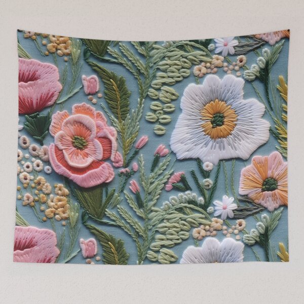 Item preview, Intricate Floral Embroidery on Light Fabric designed and sold by garden-secret.