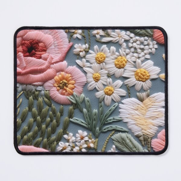 Item preview, Intricate Floral Embroidery on Light Fabric designed and sold by garden-secret.