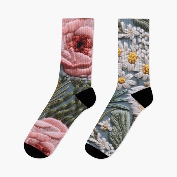 Item preview, Intricate Floral Embroidery on Light Fabric designed and sold by garden-secret.