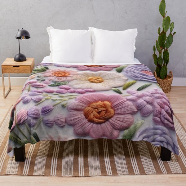 Item preview, Intricate Floral Embroidery on Light Fabric designed and sold by garden-secret.