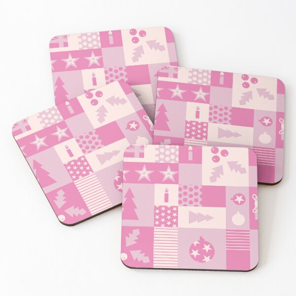 Item preview, Modern Pink Preppy Christmas Patchwork in Pink and Minty Green designed and sold by aneladesigns.