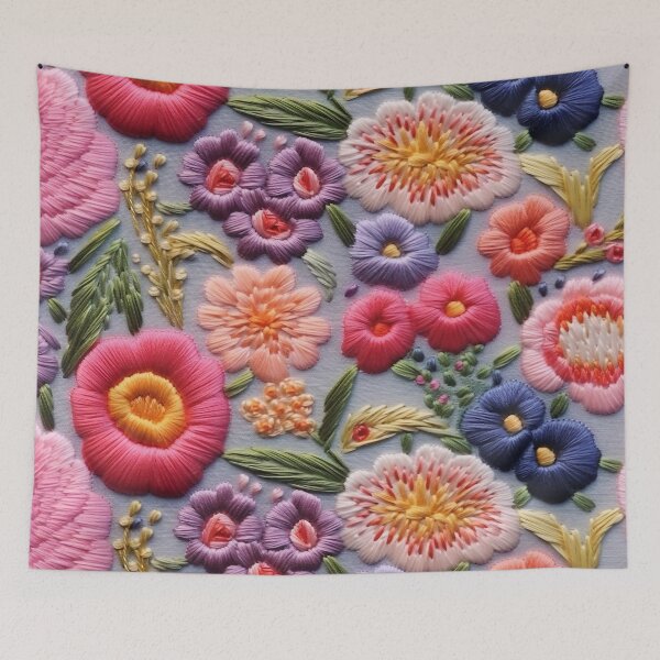Item preview, Intricate Floral Embroidery on Light Fabric designed and sold by garden-secret.