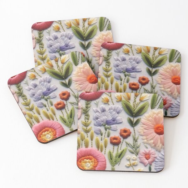 Item preview, Intricate Floral Embroidery on Light Fabric designed and sold by garden-secret.