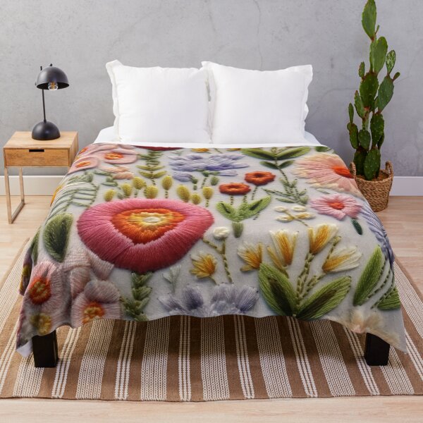Item preview, Intricate Floral Embroidery on Light Fabric designed and sold by garden-secret.