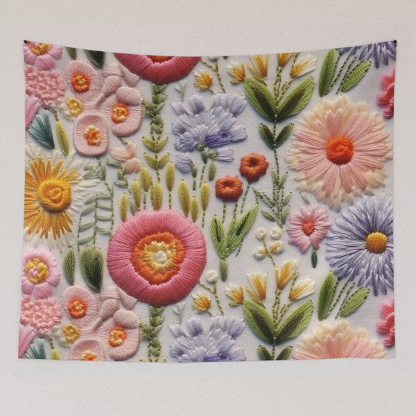 Item preview, Intricate Floral Embroidery on Light Fabric designed and sold by garden-secret.