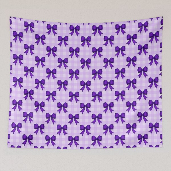 Item preview, Purple Coquette Bow Gingham designed and sold by Saki Desjardins.