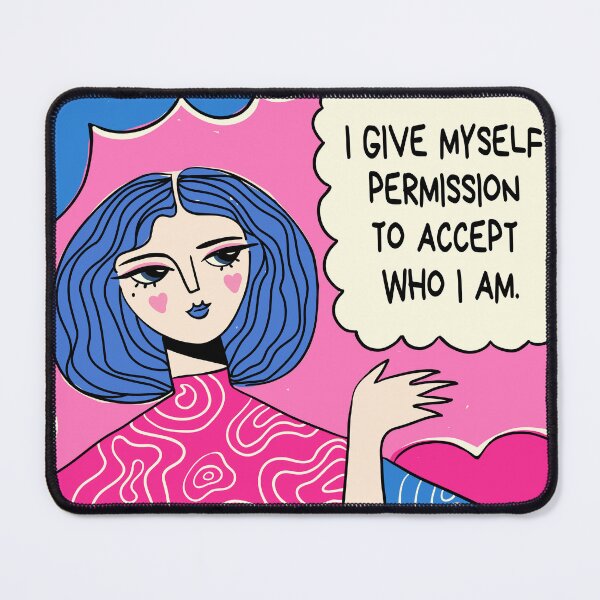 Item preview, I give myself permission to accept who I am, Positive affirmations, Abstract woman designed and sold by KristinityArt.