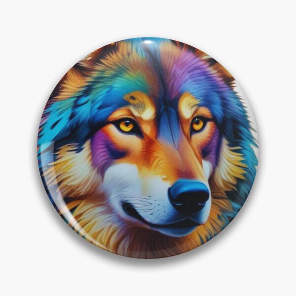 Item preview, colourful wolf designed and sold by byUn4ik.