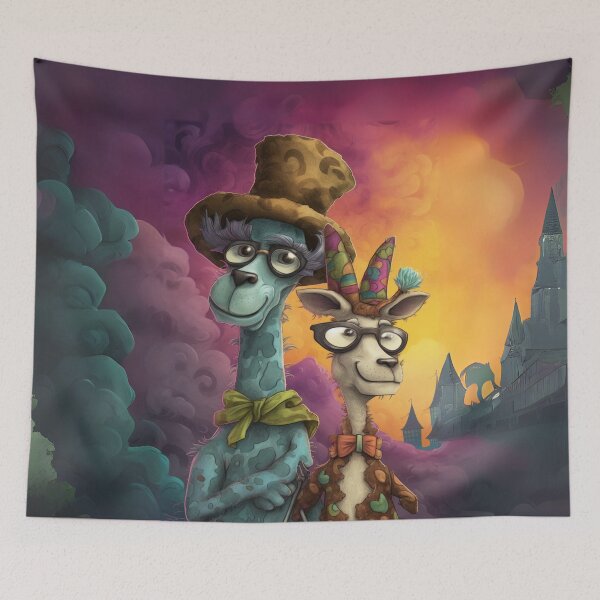 Item preview, Surreal Cartoon Llama and Cow with Huge Grins designed and sold by Sillytoe.