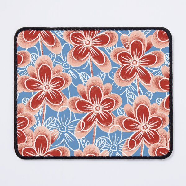 Item preview, Chalk flowers, terracotta on a light blue background designed and sold by Alex  Blud.