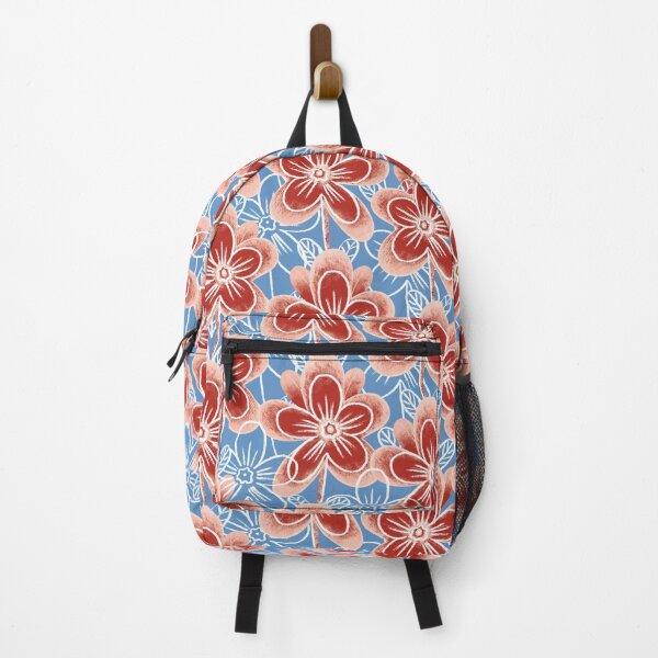 Item preview, Chalk flowers, terracotta on a light blue background designed and sold by Alex  Blud.