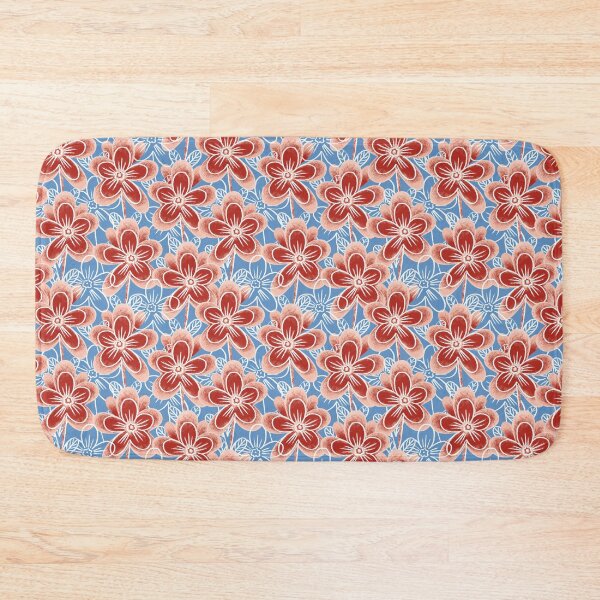 Item preview, Chalk flowers, terracotta on a light blue background designed and sold by Alex  Blud.