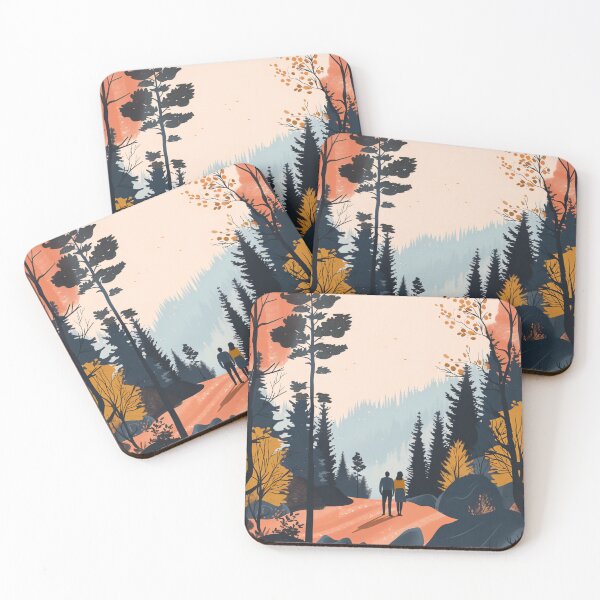Item preview, Couple in Scandinavian landscape with forest designed and sold by NordicArtPrint.
