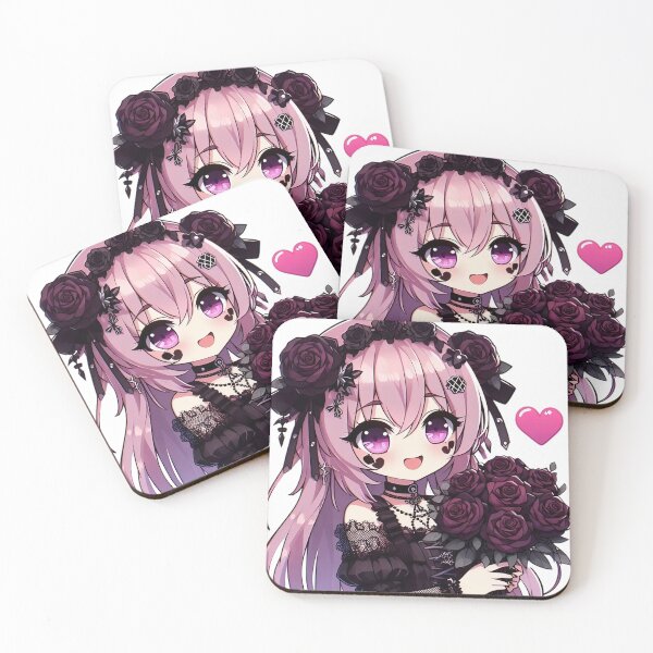 Item preview, Kawaii Pink Hair Goth Anime-Girl designed and sold by StickyGuys.