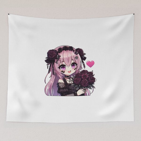 Item preview, Kawaii Pink Hair Goth Anime-Girl designed and sold by StickyGuys.