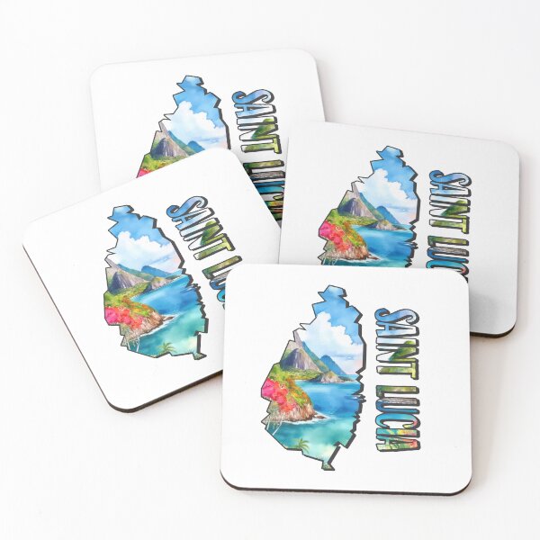 Item preview, Saint Lucia watercolor map designed and sold by Motivburg.