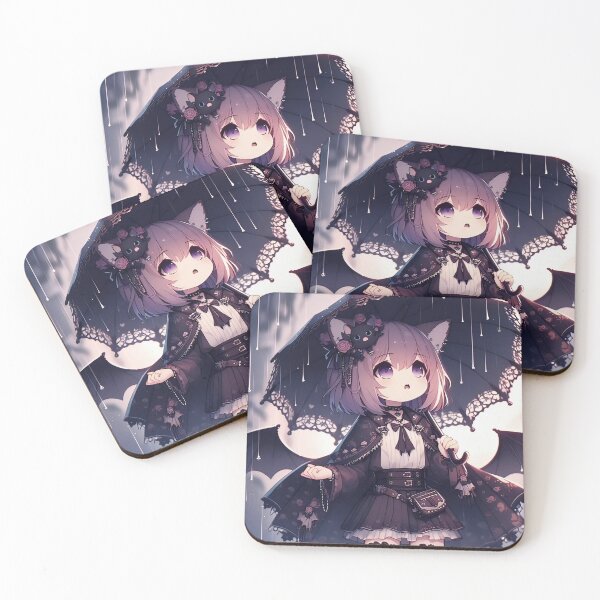Item preview, Kawaii Goth Cat girl With An Umbrella  designed and sold by StickyGuys.