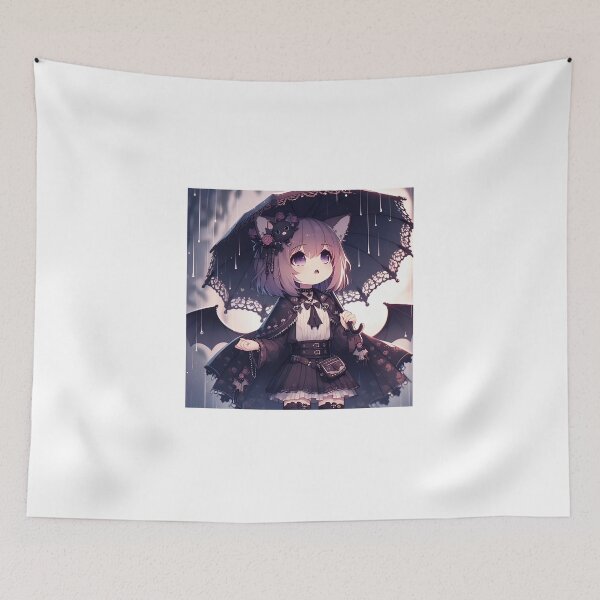 Item preview, Kawaii Goth Cat girl With An Umbrella  designed and sold by StickyGuys.