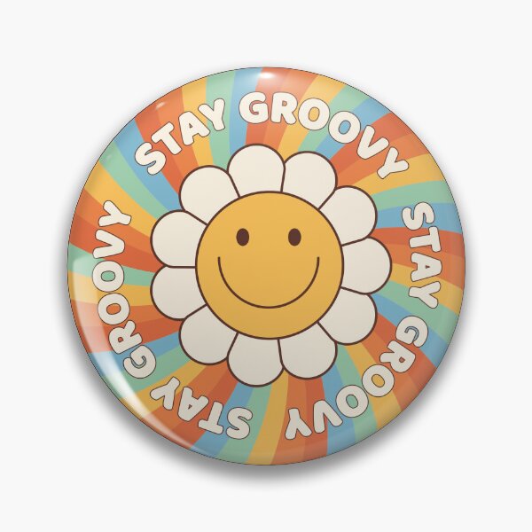 Item preview, Stay Groovy Flower Smiley Face designed and sold by AtelierA26.