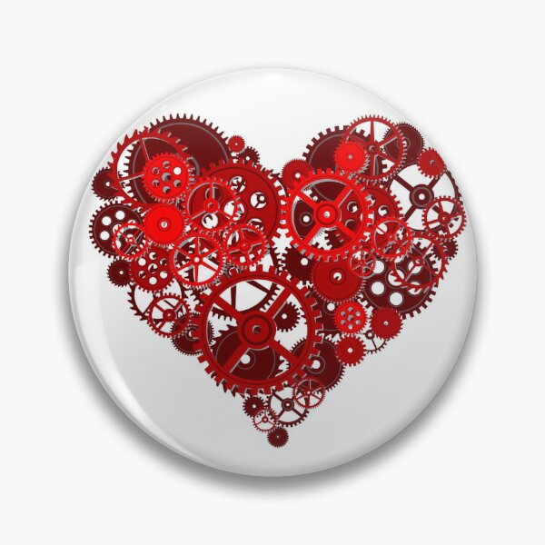Item preview, Heart Gearwheel (white) designed and sold by DreamPrintPro.