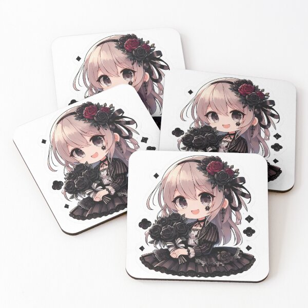 Item preview, Black Dress Kawaii Anime Girl  designed and sold by StickyGuys.