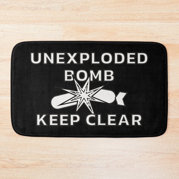 Item preview, Unexploded Bomb Keep Clear WW2 Warning Sign Black designed and sold by worldways.
