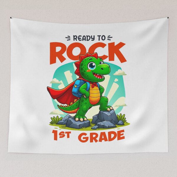 Item preview, Kids Ready to Rock the 1st Grade Dinosaur Back to School Boys  designed and sold by JUSTBEELEGANT.
