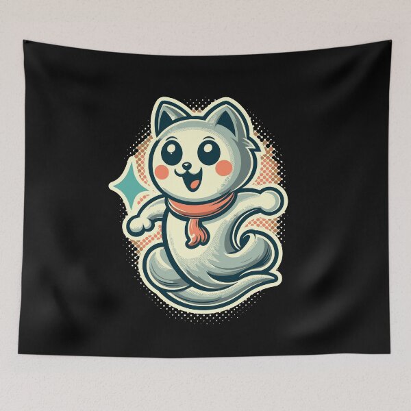 Item preview, Cute Ghost Cat Kawaii Ghost Pet designed and sold by LuminOrb.