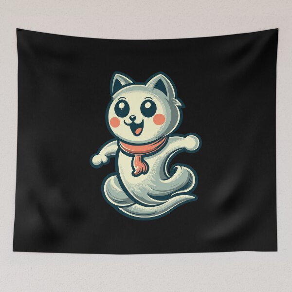Item preview, Cute Ghost Cat Kawaii Ghost Pet designed and sold by LuminOrb.
