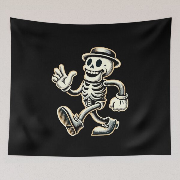 Item preview, Retro Vintage Cartoon Halloween Bones Skeleton designed and sold by LuminOrb.