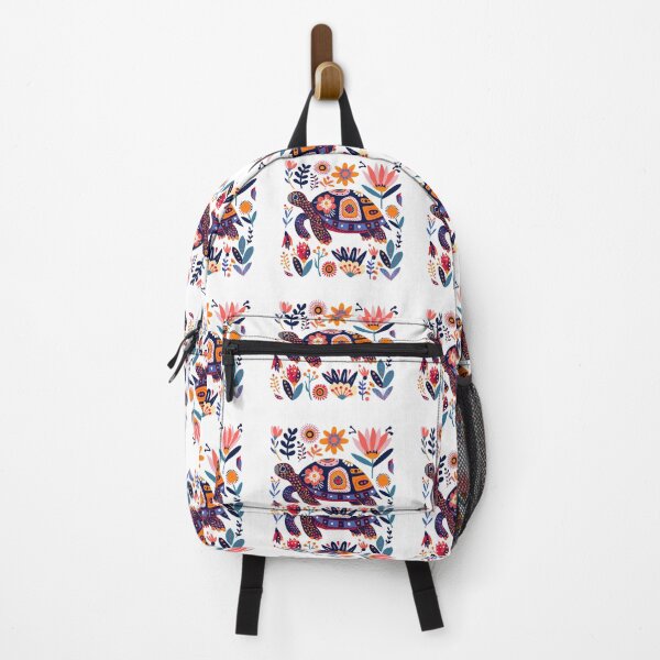 Item preview, Colorful artistic turtle surrounded by vibrant flowers and leaves in a bohemian style illustration. designed and sold by primtawan.